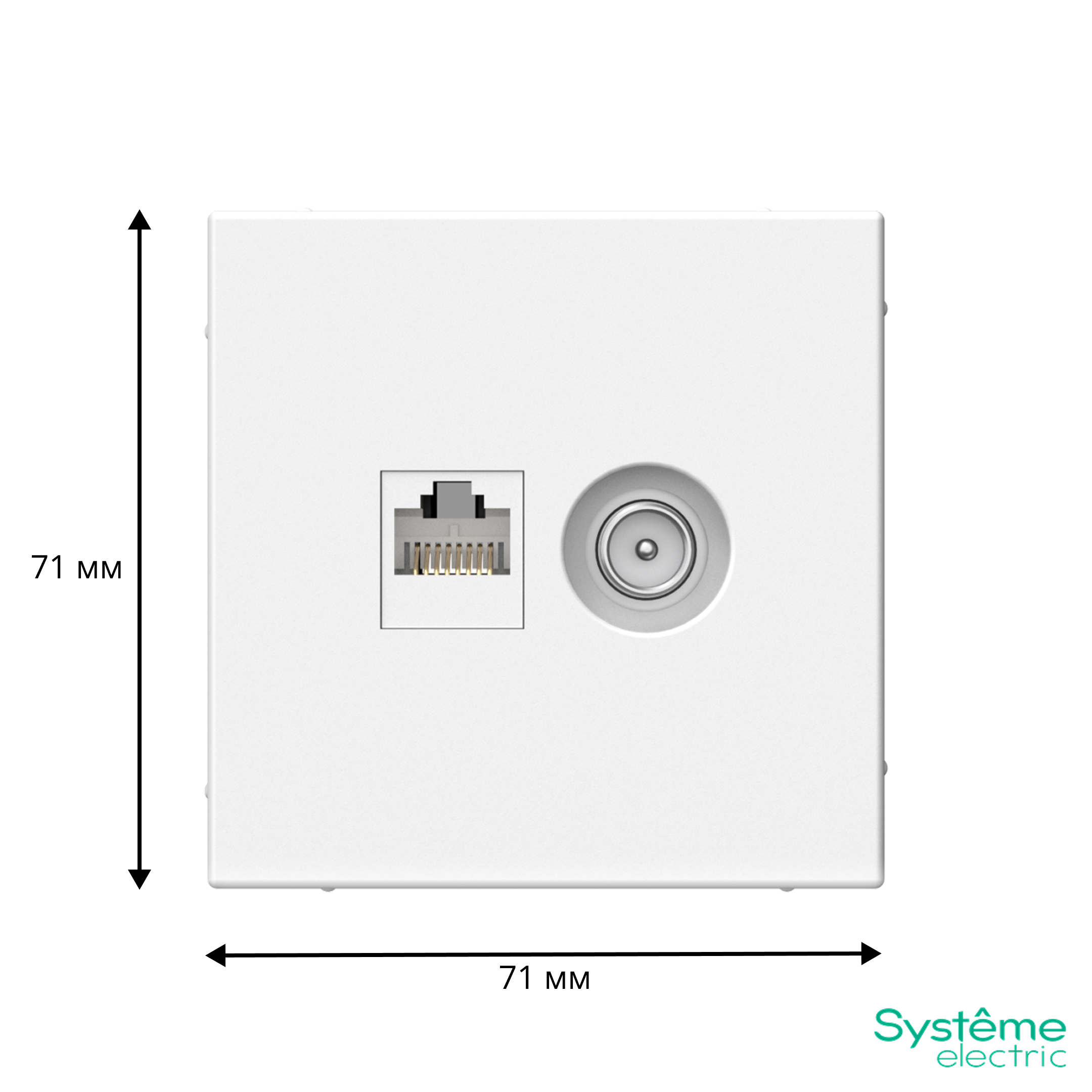 ARTGALLERY розетка двойная ТВ + компьютерная RJ45, кат. 5Е, лотос Systeme Electric GAL001389