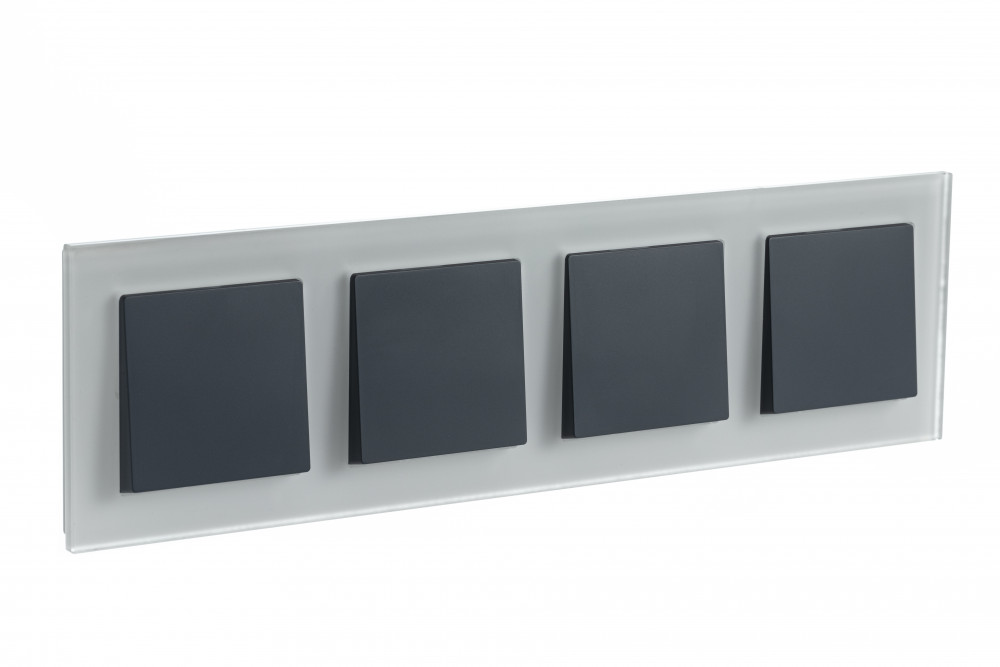 Рамка четырехпостовая ATLASDESIGN NATURE, МАТОВОЕ СТЕКЛО БЕЛЫЙ Systeme Electric ATN330104