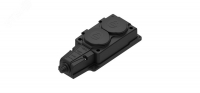 Колодка 2х розетка двойная 2К+З каучуковая        16А/250В IP44 Чёрная MultiSet Systeme Electric MST4102BK