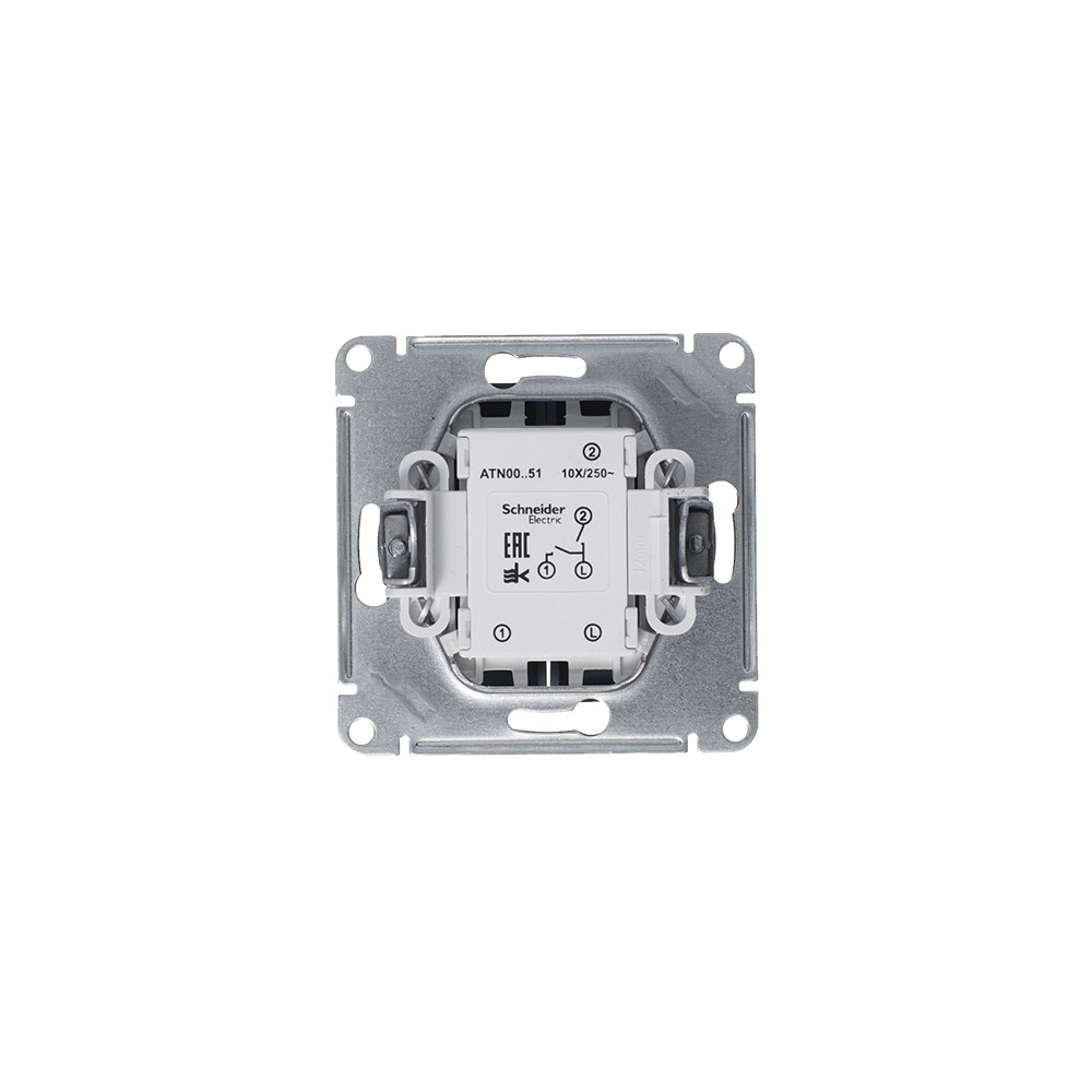 Выключатель двухклавишный ATLASDESIGN схема 5 10АХ механизм грифель Systeme Electric ATN000751