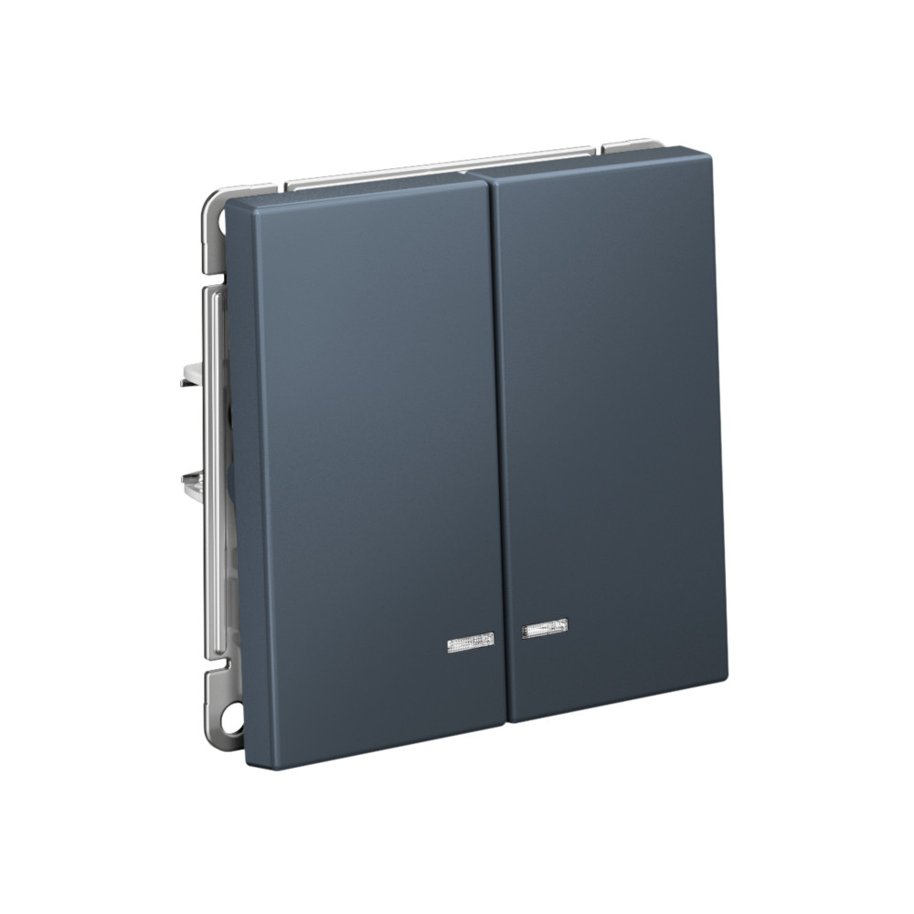 ARTGALLERY 2-клавишный выключатель с подсветкой, сх.5а, 10АХ, механизм, грифель Systeme Electric GAL000753