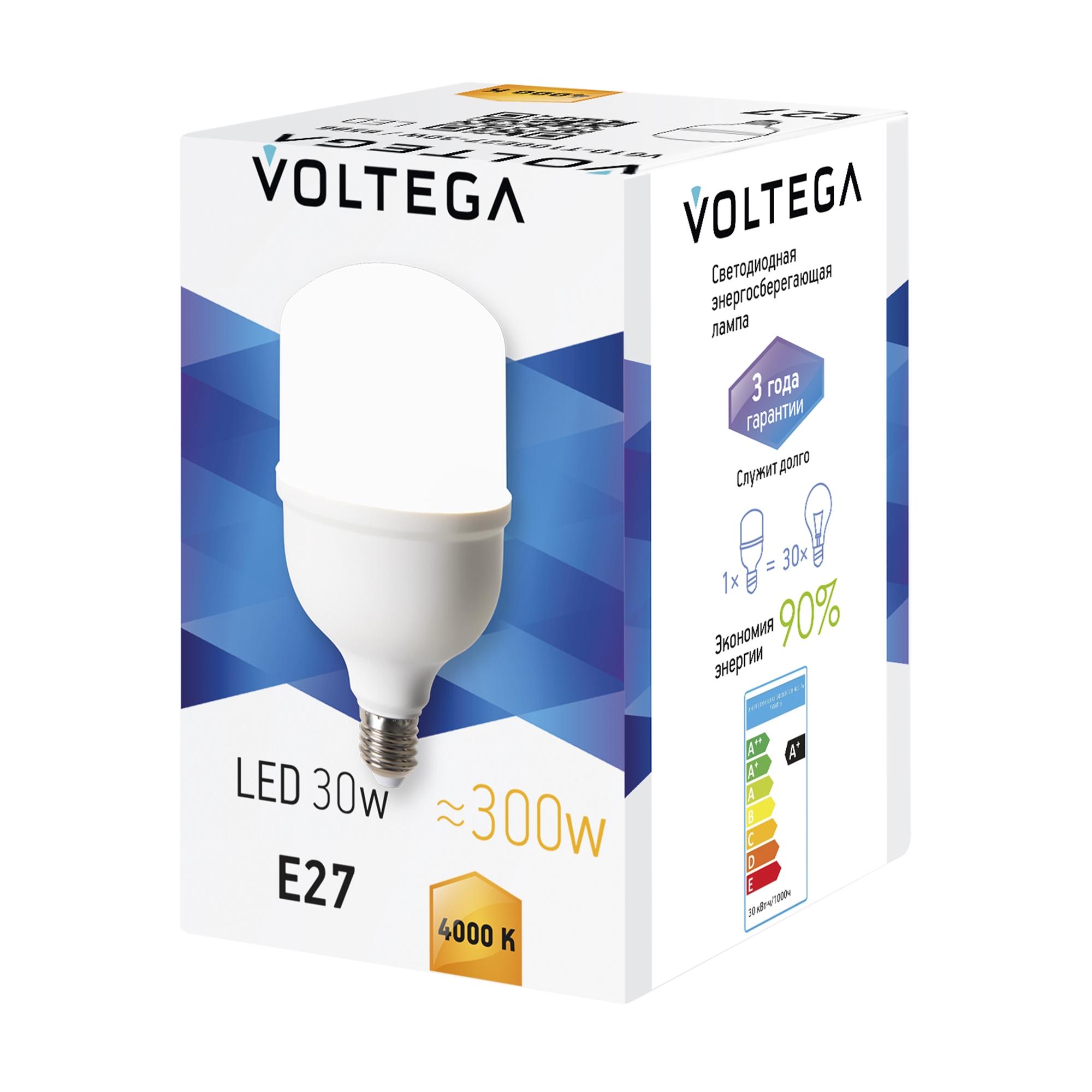 Лампа светодиодная T100 30Вт 4000К E27 IP20 Voltega 8586 VG10-T100E27-30W
