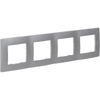 ETIKA Рамка 4 поста алюминий Legrand 672554