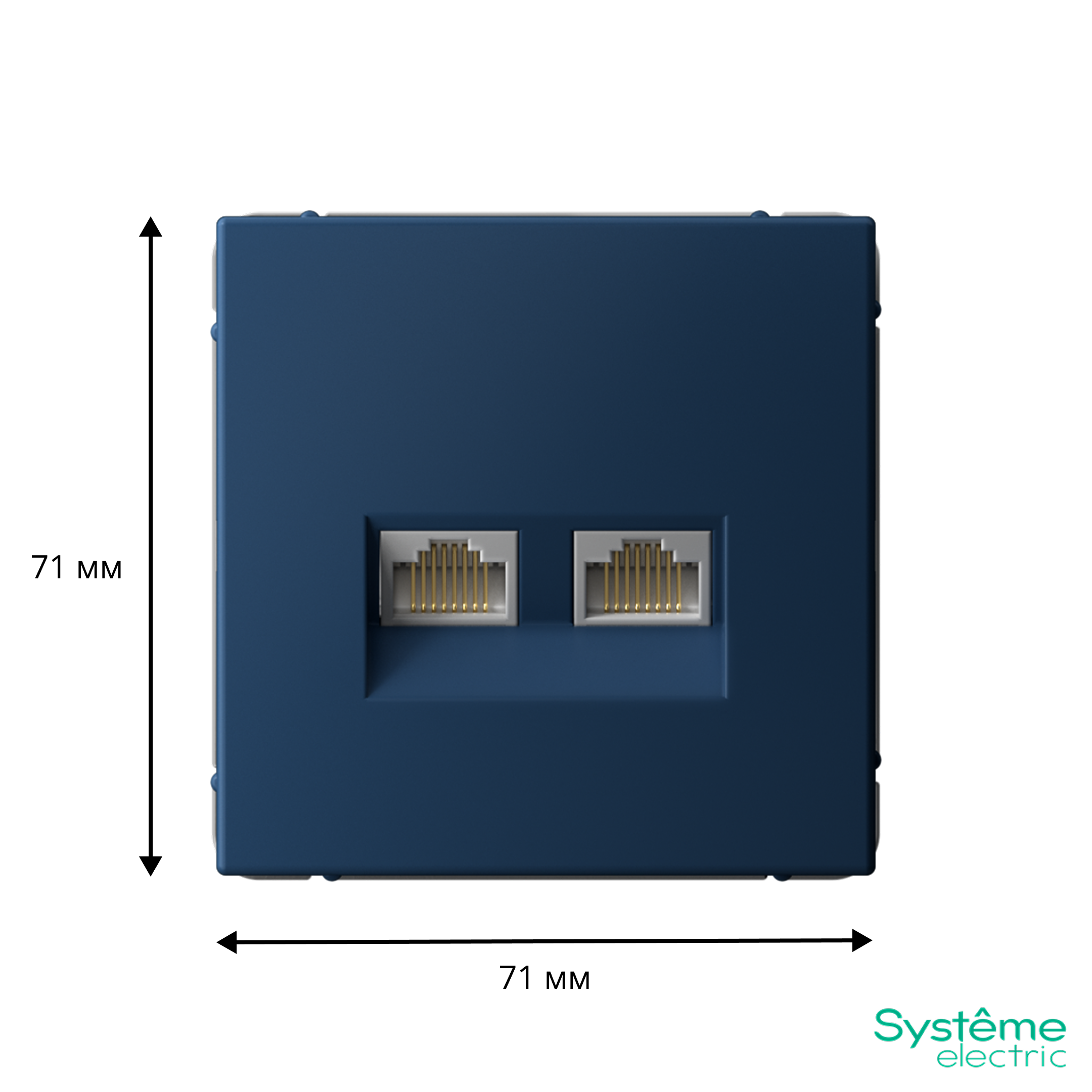 ARTGALLERY РОЗЕТКА двойная компьютерная RJ45+RJ45, кат. 5е, механизм, АКВАМАРИН Systeme Electric GAL001185