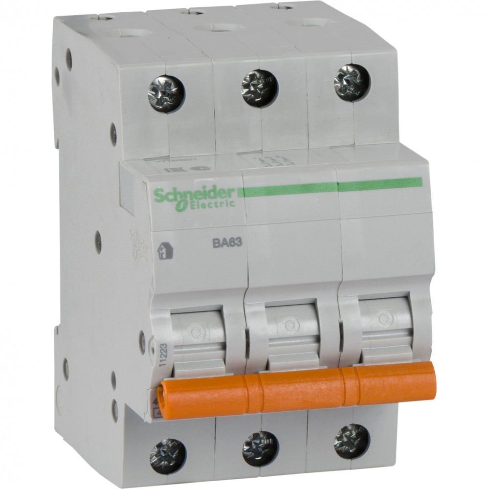 Выключатель автоматический трехполюсный 16А С ВА63 4.5кА Schneider Electric 11223