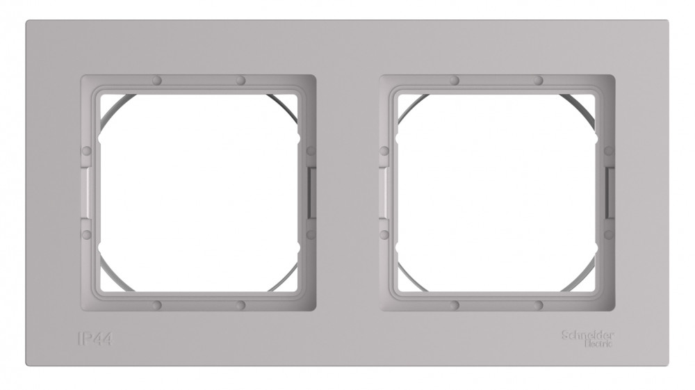 ATLASDESIGN AQUA рамка двухпостовая IP44, АЛЮМИНИЙ Systeme Electric ATN440302