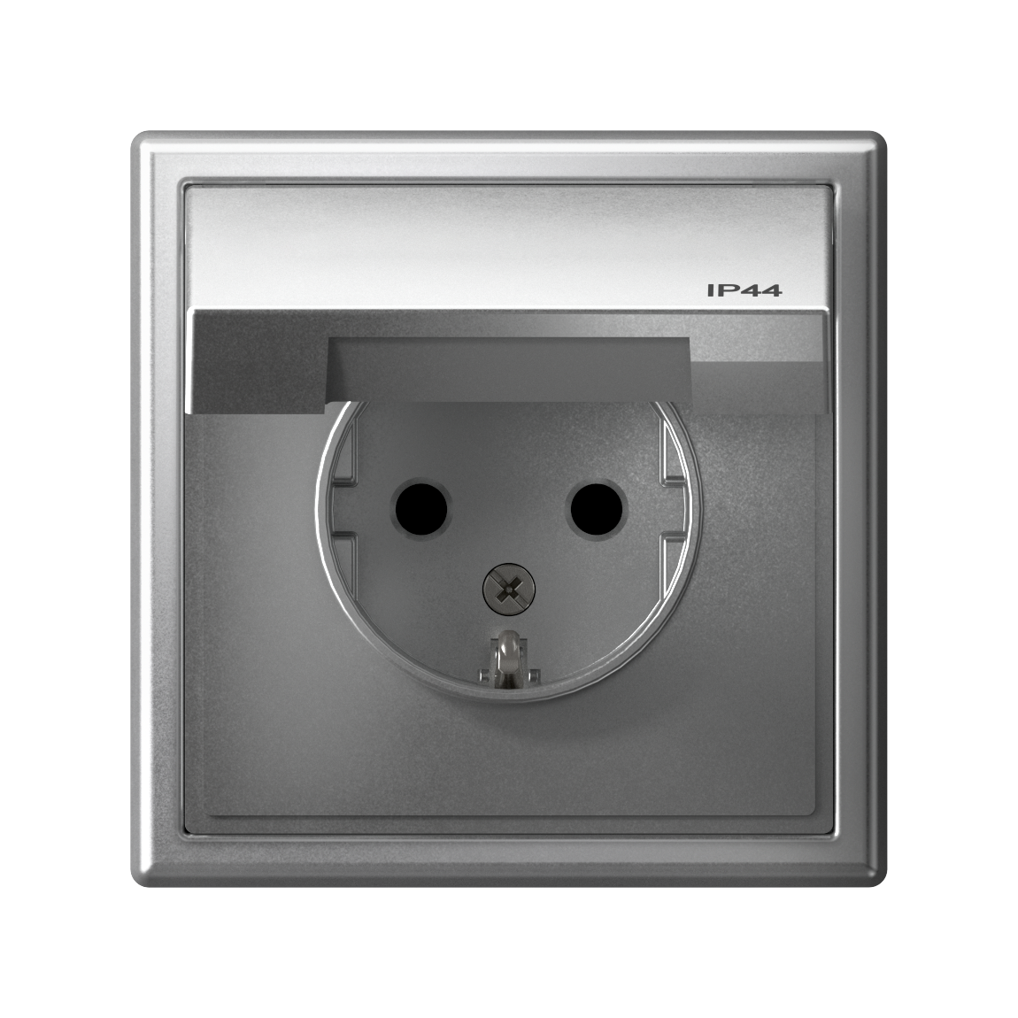 ARTGALLERY розетка с заземл. со шт. с крышк, 16А, IP44, механизм, алюминий Systeme Electric GAL440346