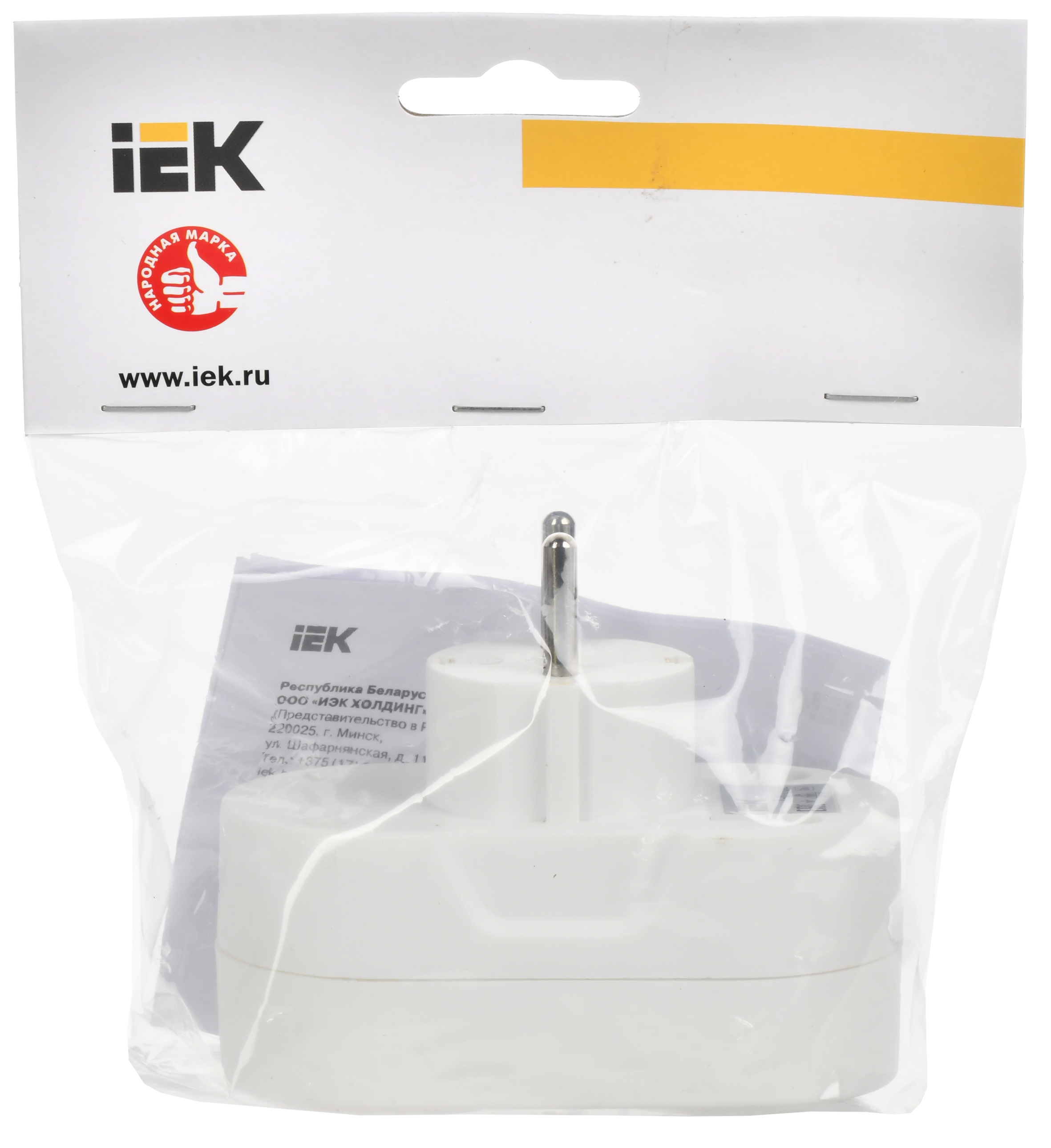 Тройник Т-01/02 две круглые розетки IEK WTP10-16-02