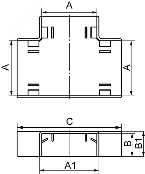Угол плоский Т-образный IM 22х10 In-liner DKC 00525