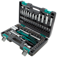 Набор инструментов 1/2, 1/4, CrV, 12 гранные головки, пластиковый кейс, 94 предмета STELS 14118