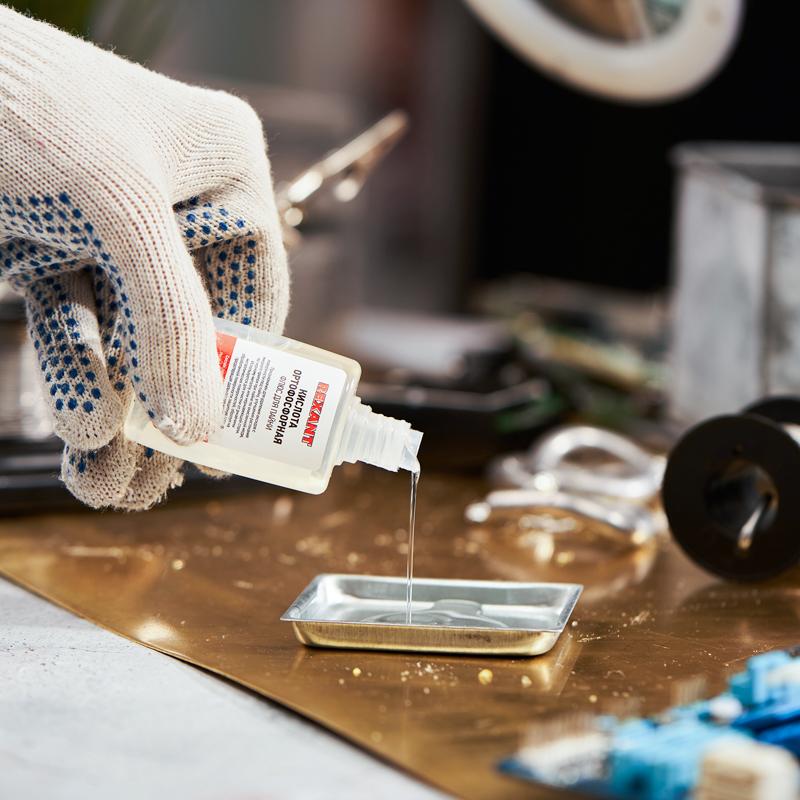 Флюс для пайки, КИСЛОТА ОРТОФОСФОРНАЯ, 30 мл, флакон, REXANT 09-3635