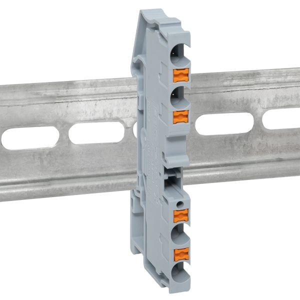 Клеммная колодка пружинная 4 Push-in 4 вывода серая EKF PIT-4-4