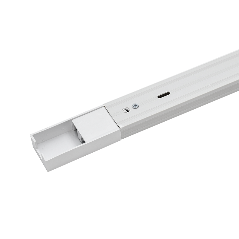 Шинопровод белый (пластик) 2м PTR P 2M-WH с токоподводом и заглушкой JazzWay 5052017