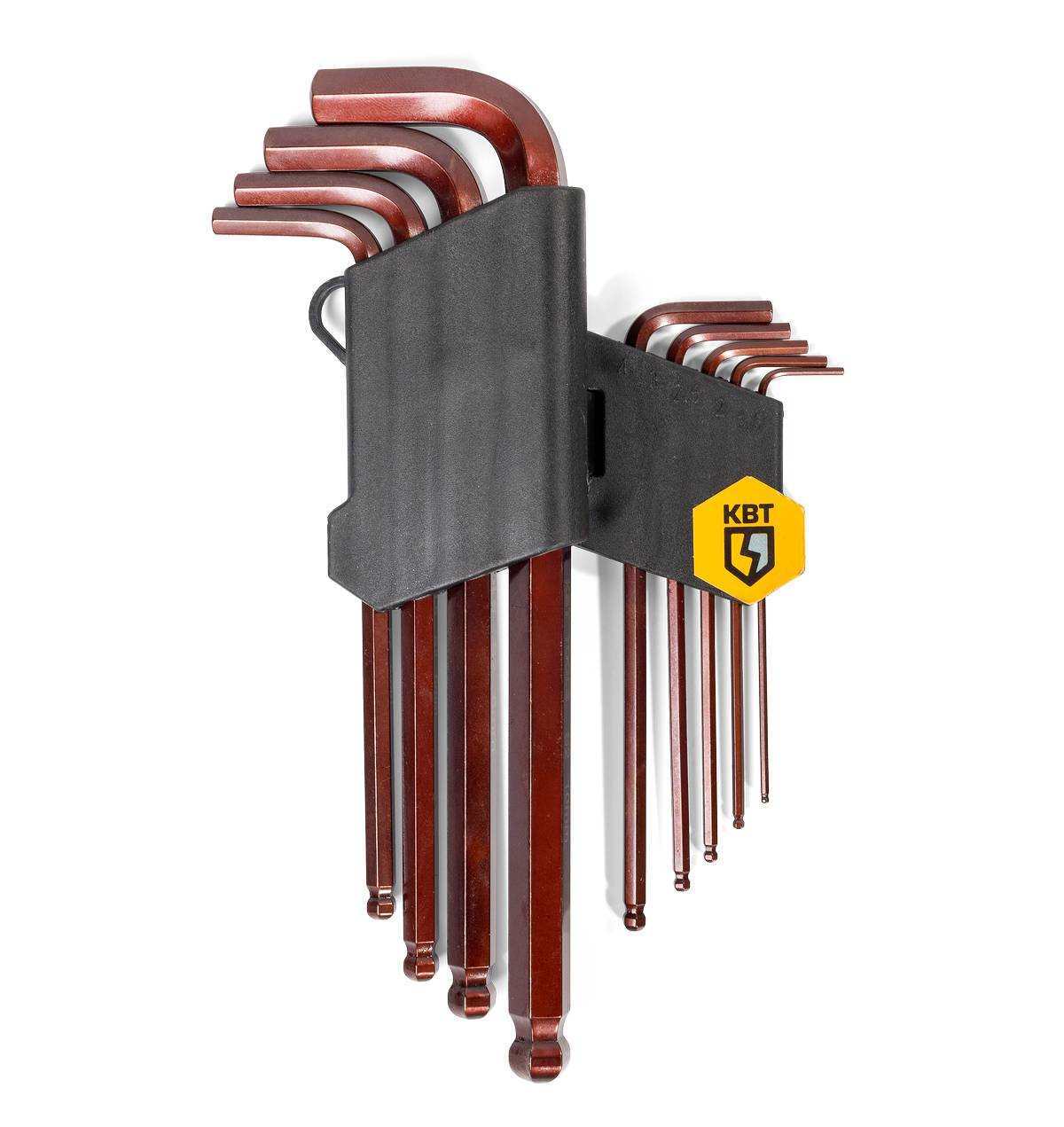 Набор шестигранных ключей с шаром КШ-9-S2 серия KBT-PROFESSIONAL КВТ 82177