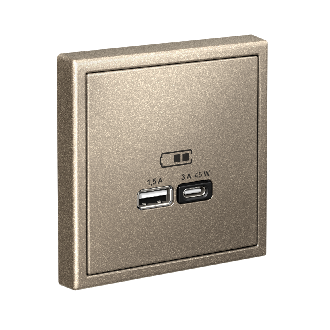 ARTGALLERY USB розетка A + тип-C 45Вт высокоскор.заряд. QC, PD, механизм, шампань Systeme Electric GAL000529