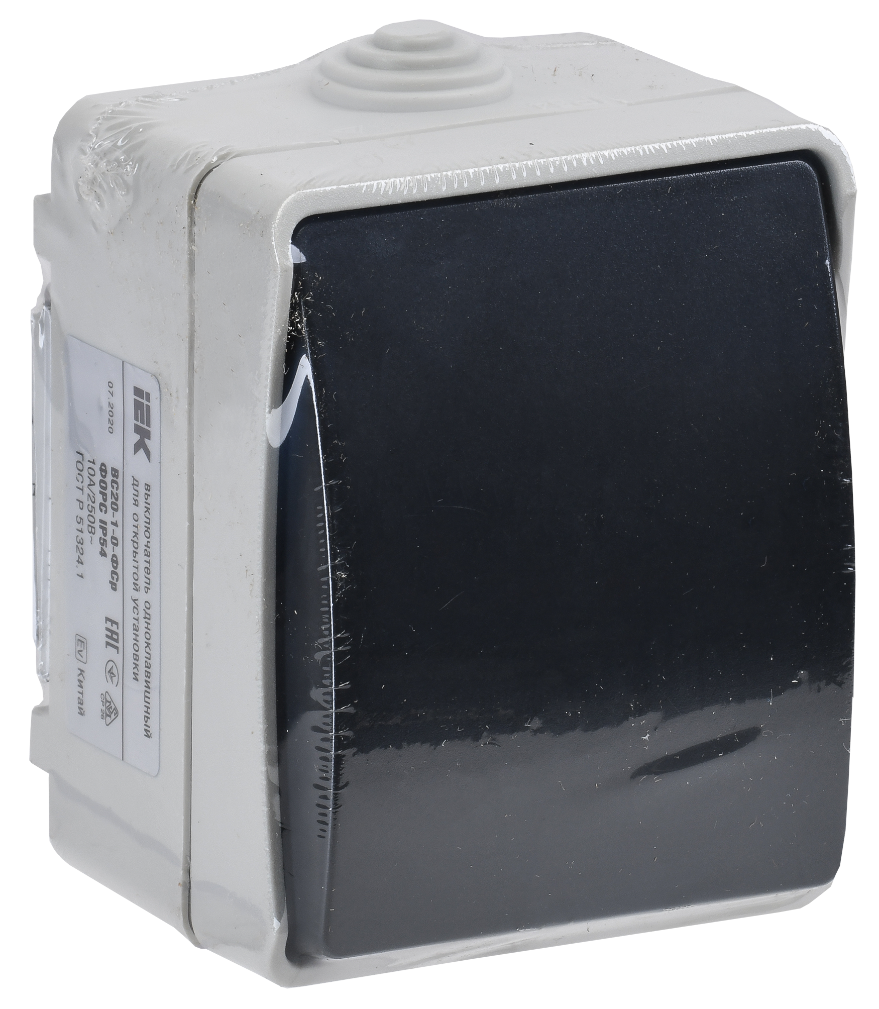 ФОРС Выключатель одноклавишный наружный IP54 IEK EVS10-K03-10-54-DC
