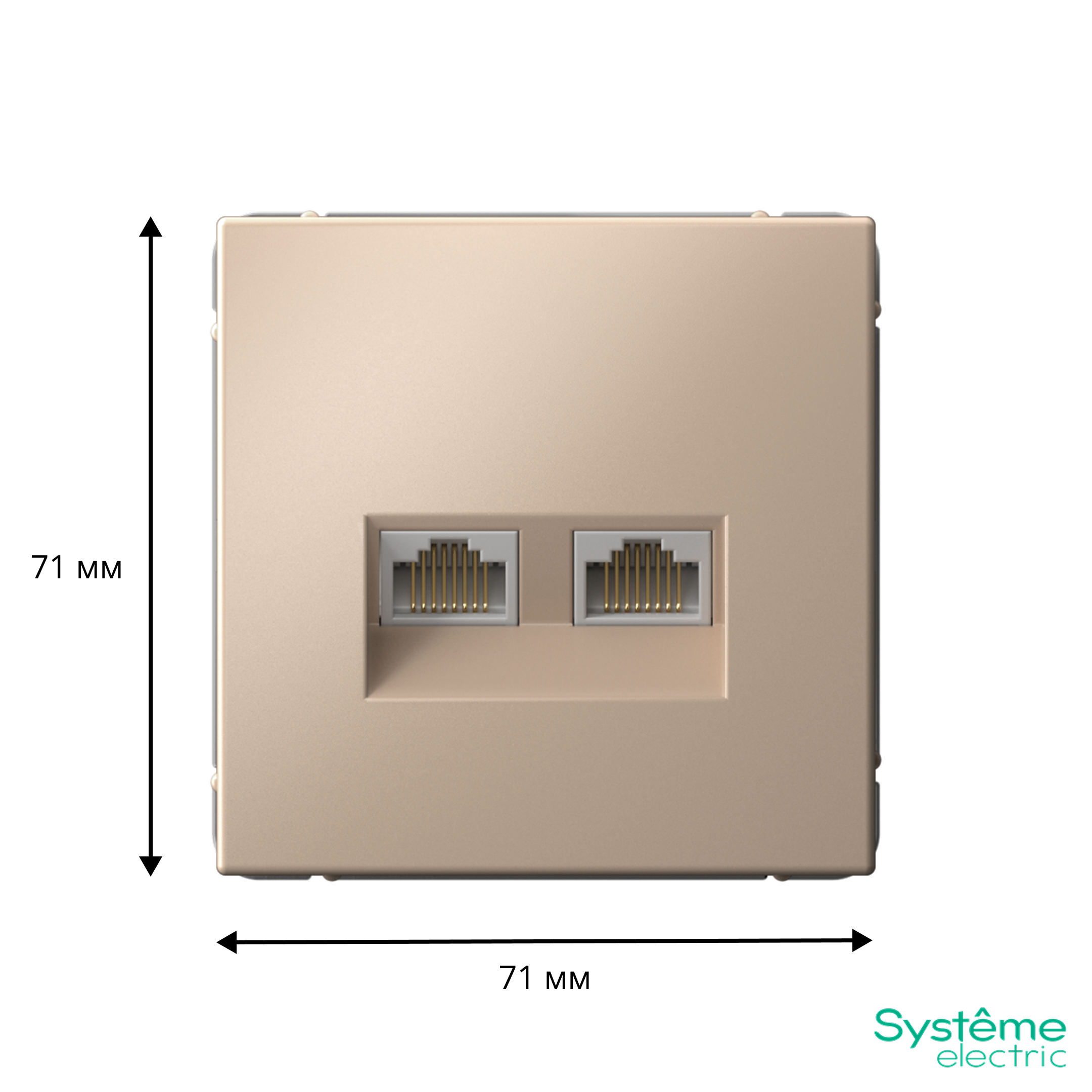 ARTGALLERY РОЗЕТКА двойная компьютерная RJ45+RJ45, кат. 5е, механизм, ПЕСОЧНЫЙ Systeme Electric GAL001285
