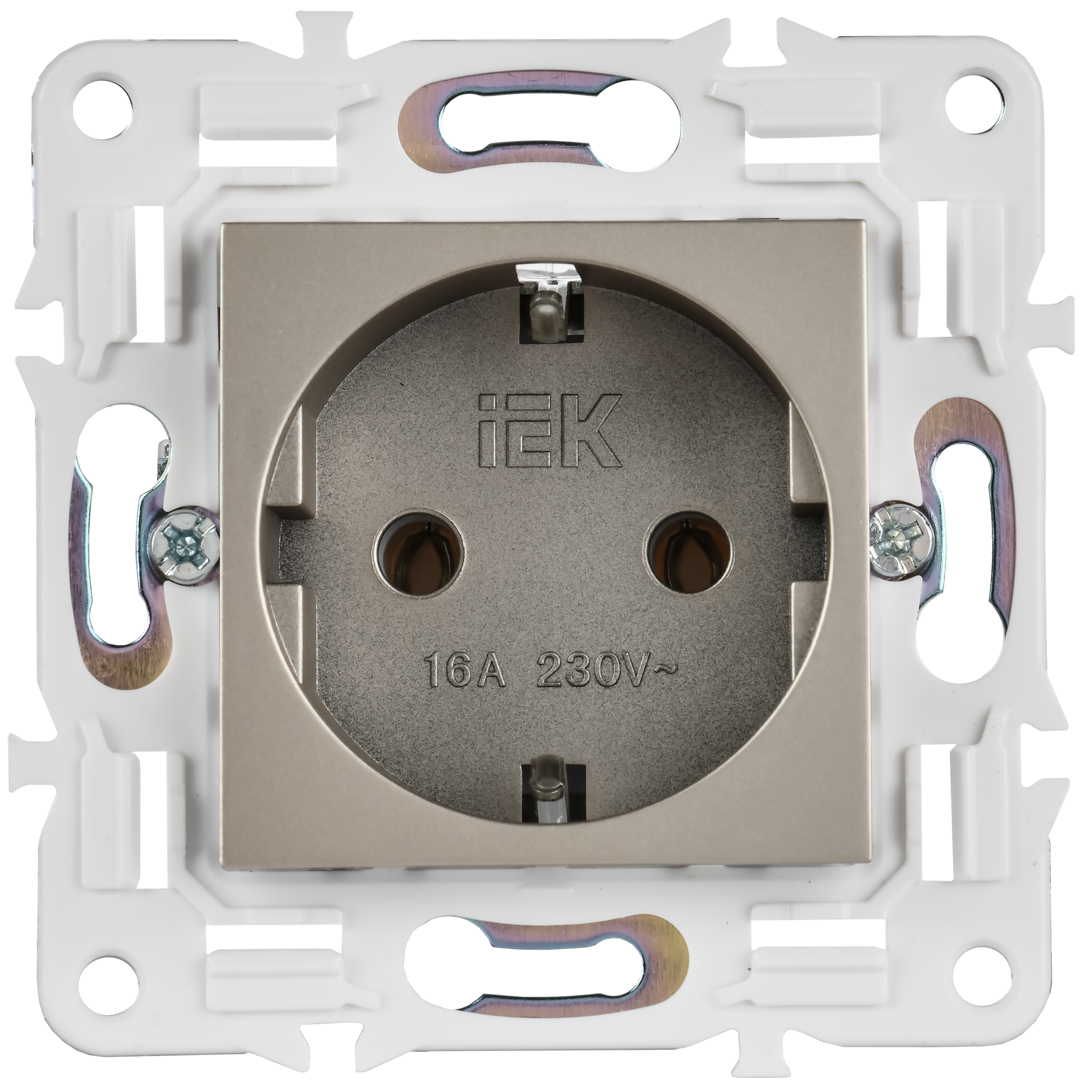 SKANDY Розетка с заземлением без защитных шторок 16А SK-R05Sh шампань IEK SK-R11-16-K37