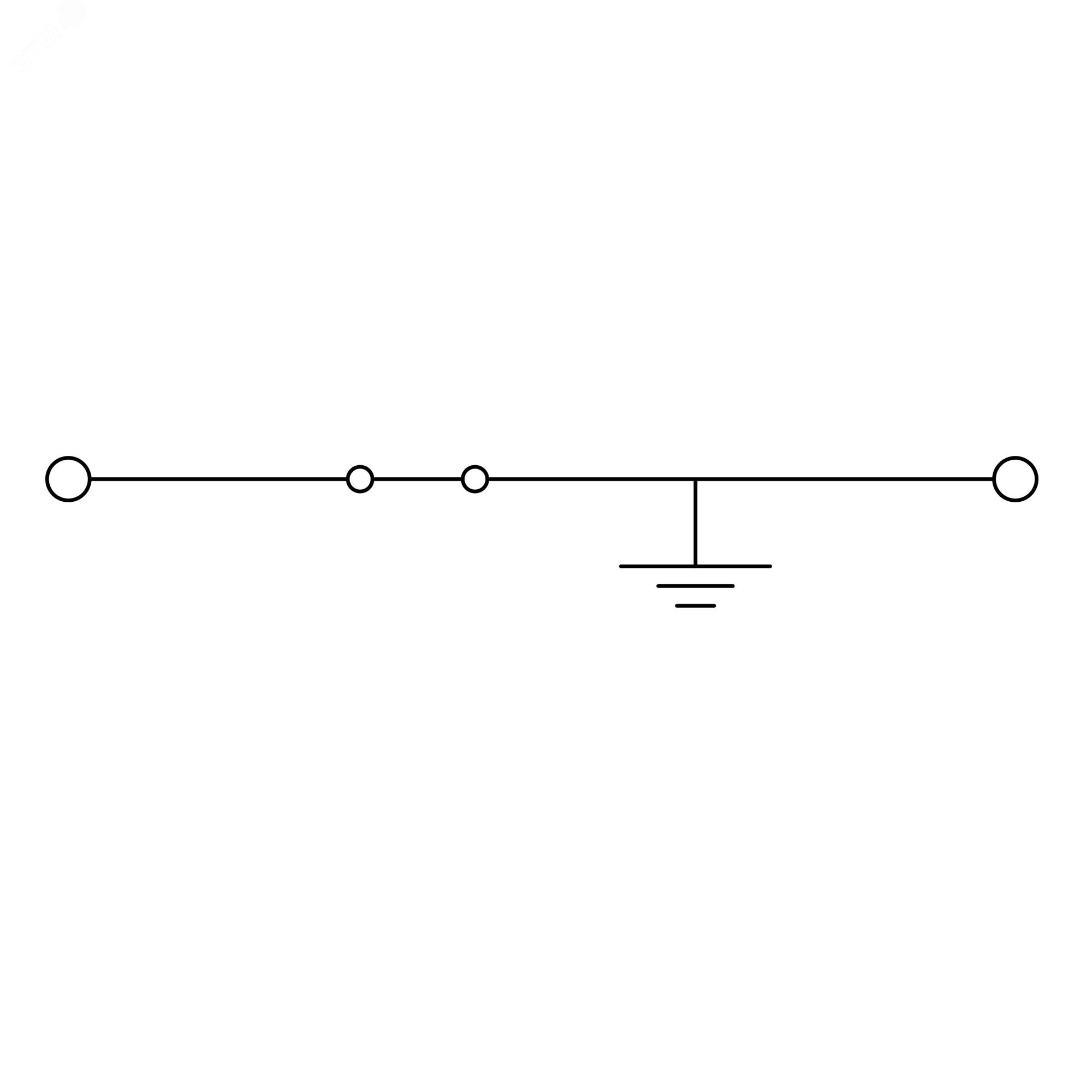 Клемма заземления , зажим push-in, 2 точки подключения, 2.5 кв.мм DKC VPR-2.5-PE-YG