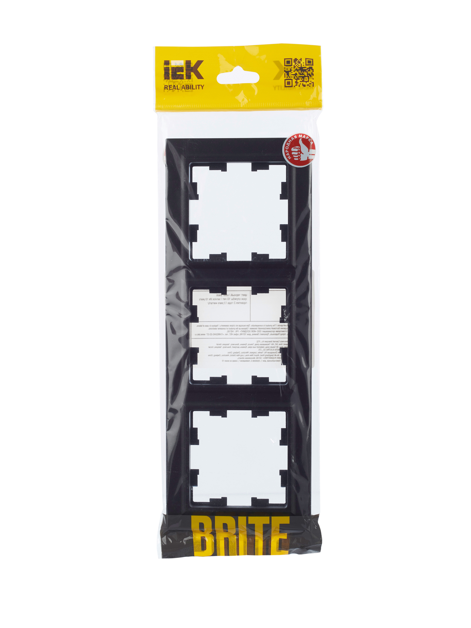 BRITE Рамка 3 поста РУ-3-БрЧ черный IEK BR-M32-K02
