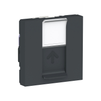 Розетка UNICA MODULAR компьютерная RJ45 одиночная категория 6 UTP 2 модуля антрацит Schneider Electric NU341554