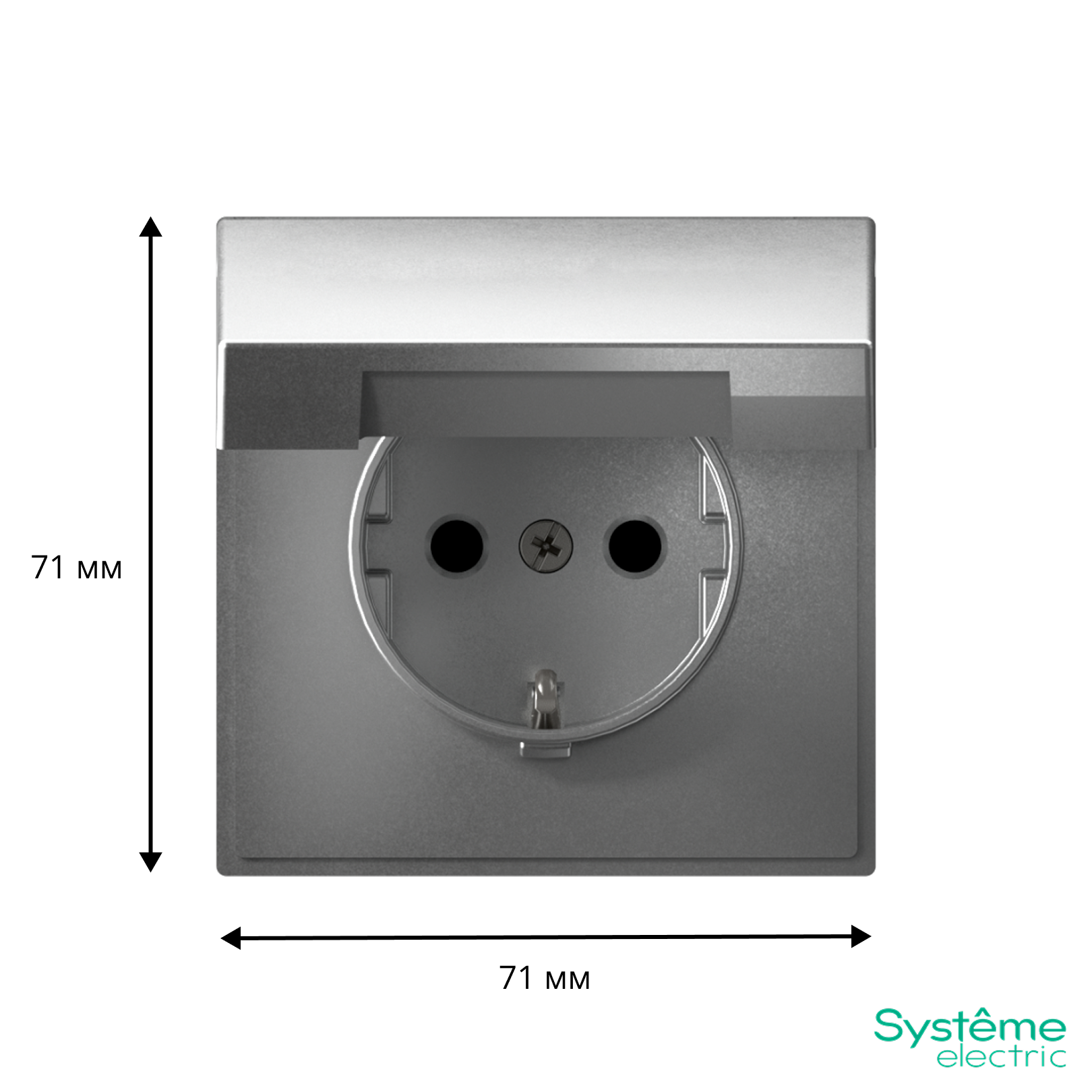 ARTGALLERY РОЗЕТКА с заземл. со шторк. с крышк., 16А, IP20,  механизм, быстрозажимные клеммы, алюминий Systeme Electric GAL000346S