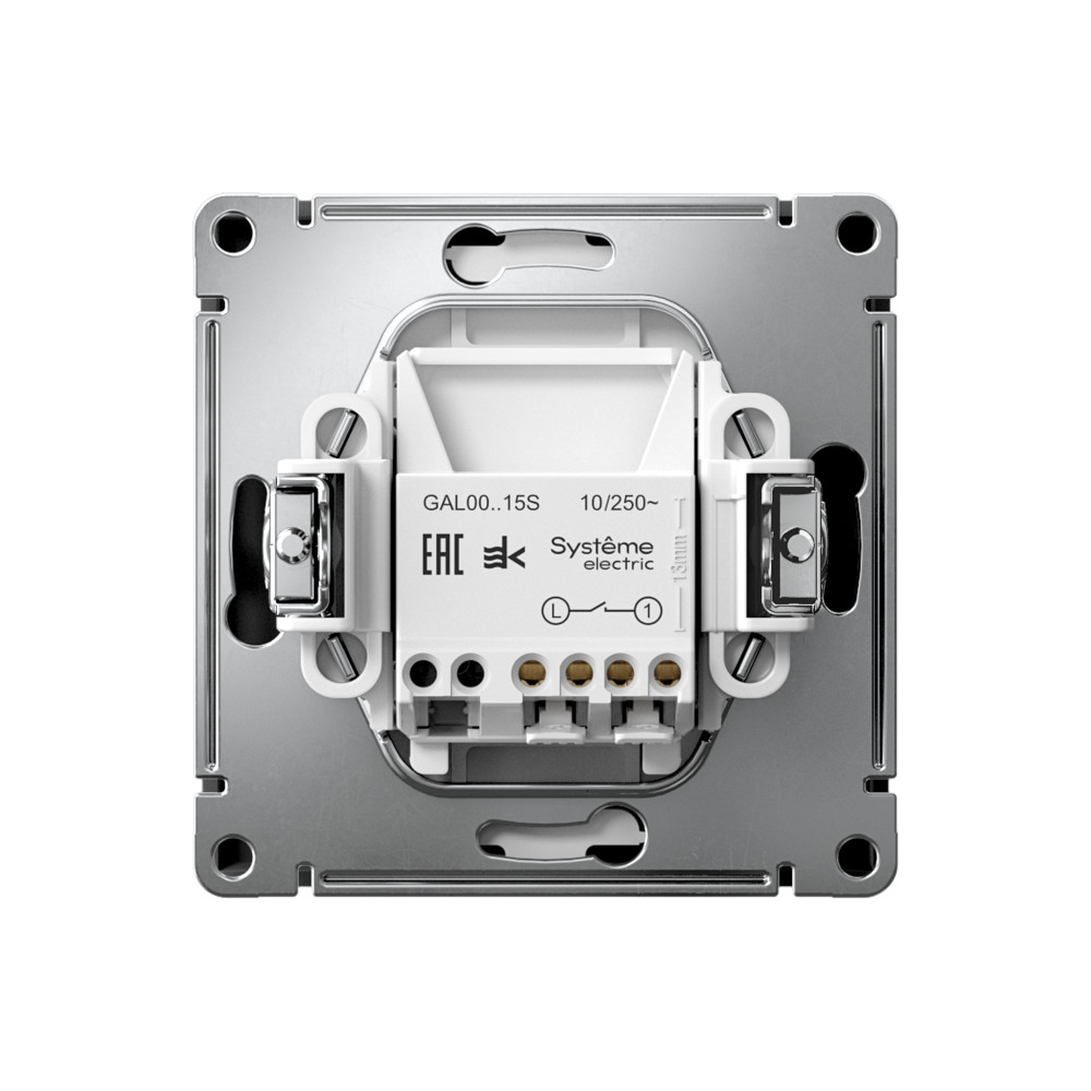 ARTGALLERY 1-клавишный ВЫКЛЮЧАТЕЛЬ КНОПОЧНЫЙ, механизм, быстрозажимные клеммы, КАРБОН Systeme Electric GAL001015S