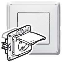 Розетка с заземлением Cariva IP44 белая Legrand/Daccord 773645