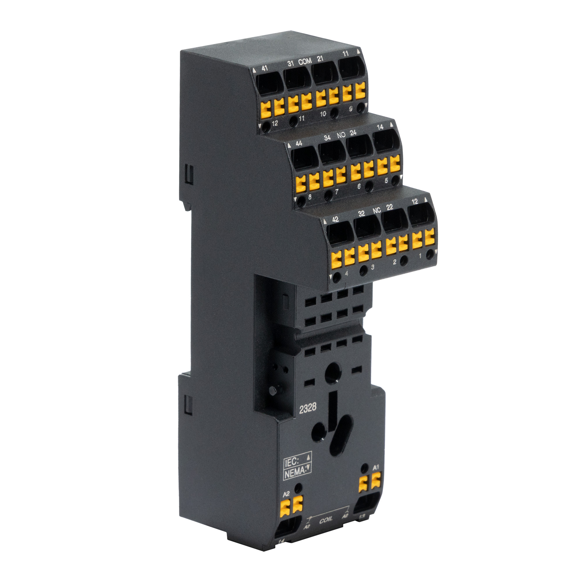 Колодка с клеммами push-in для реле на 4 группы: IR-24DC/220DC/230AC-4CO DKC IR-B4-PT