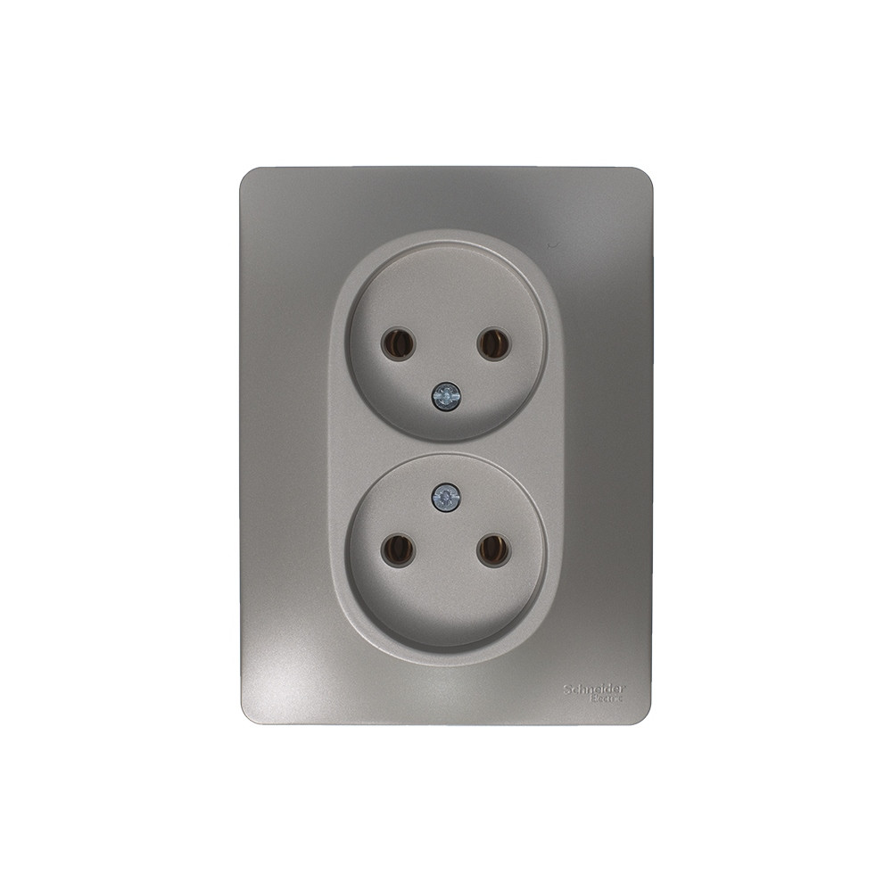 GLOSSA розетка двойная без заземления в сборе платина Systeme Electric GSL001220