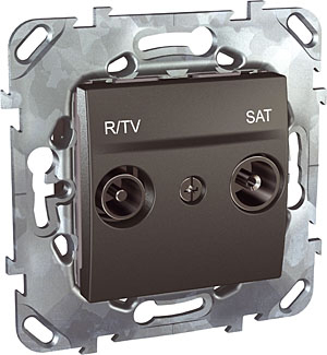 UNICA Розетка телевизионная R-TV/SAT оконечная черная Schneider Electric MGU5.455.12ZD