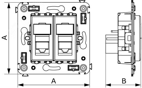 Avanti Розетка RJ-45 в стену, 5e двойная, Белое   облако DKC 4400464