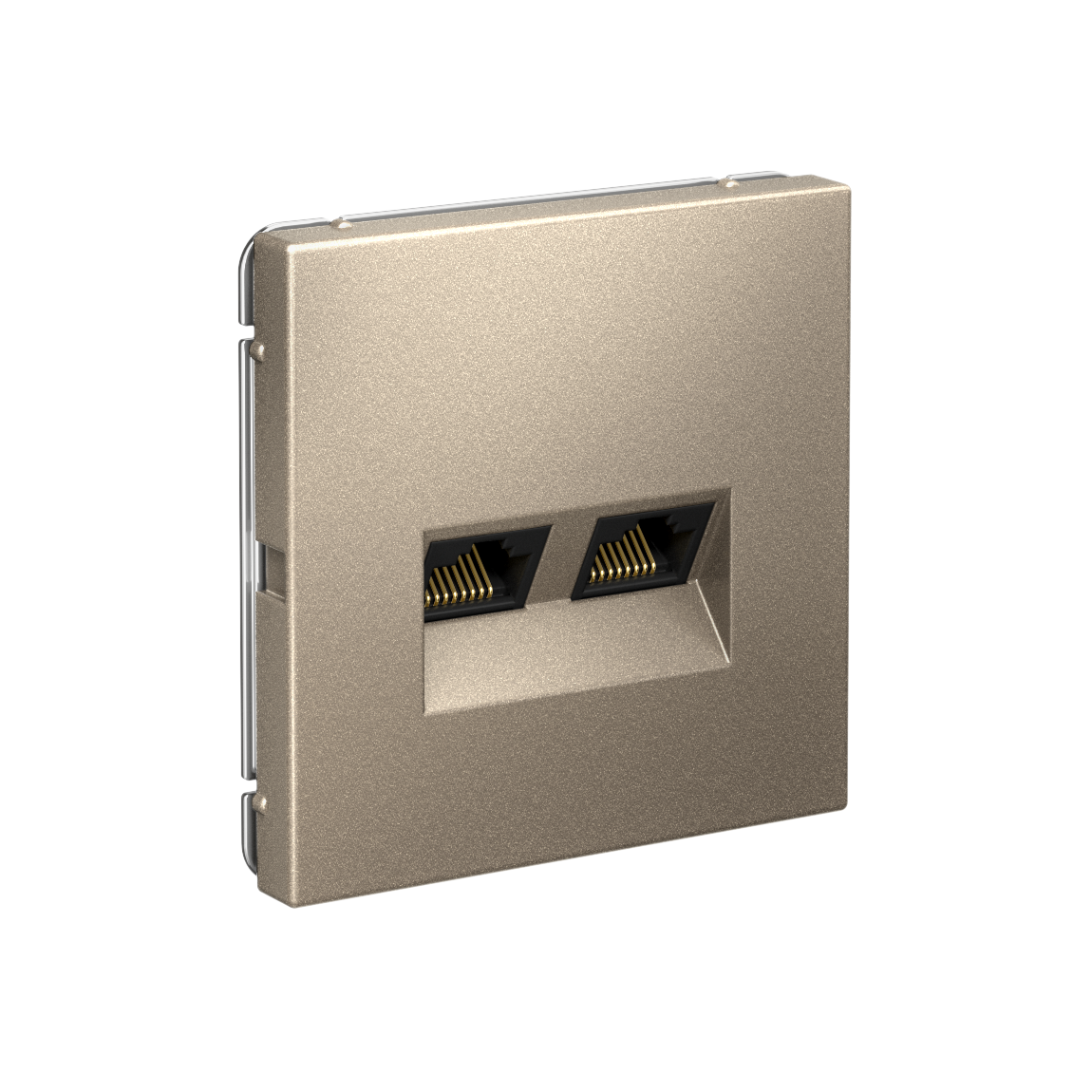 ARTGALLERY РОЗЕТКА двойная компьютерная RJ45+RJ45, кат. 5е, механизм, ШАМПАНЬ Systeme Electric GAL000585