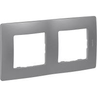 ETIKA Рамка 2 поста алюминий Legrand 672552