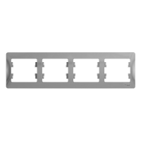 GLOSSA Рамка горизонтальная 4 поста алюминий Systeme Electric GSL000304