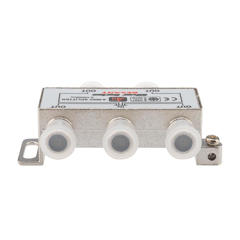 Делитель ТВ х 4 + 5шт. F BOX 5-1000 МГц Silver, REXANT 05-6103