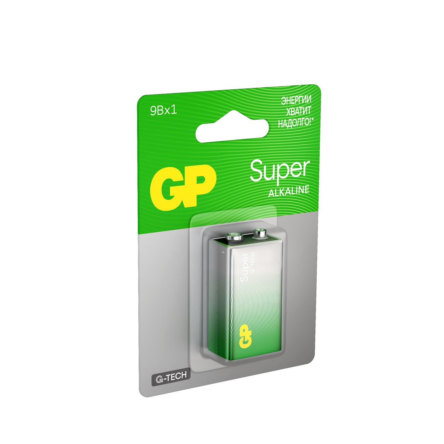 Батарейка алкалиновая GP Super Alkaline G-Tech 9V Крона - 1 шт. на блистере 1219