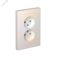 Розетка ATLASDESIGN двойная без заземления 16А в сборе жемчуг Systeme Electric ATN000420