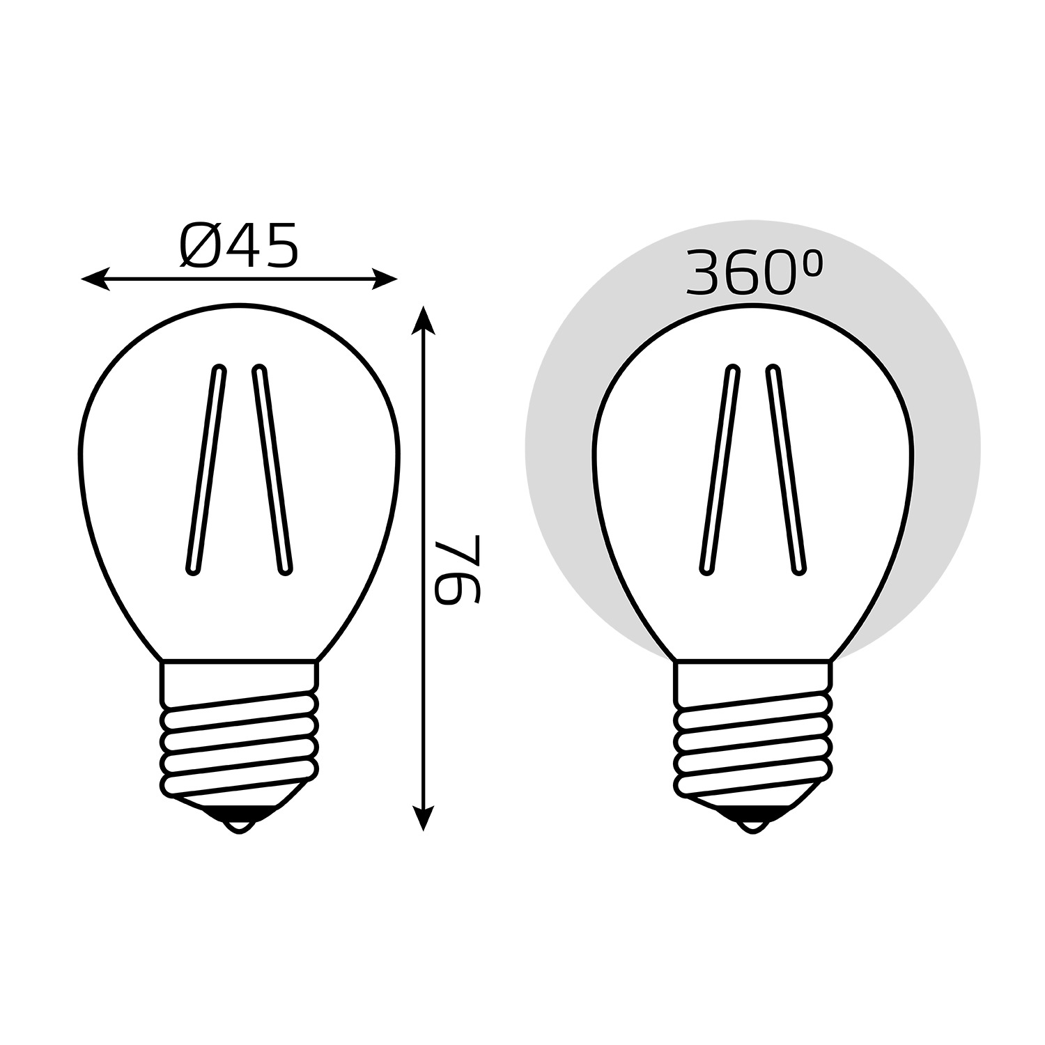 Лампа светодиодная филаментная LED 10 Вт 670 лм 4100К шар P45 нейтральный E27 AC 220В прозрачная колба Elementary Gauss GAUSS 52220