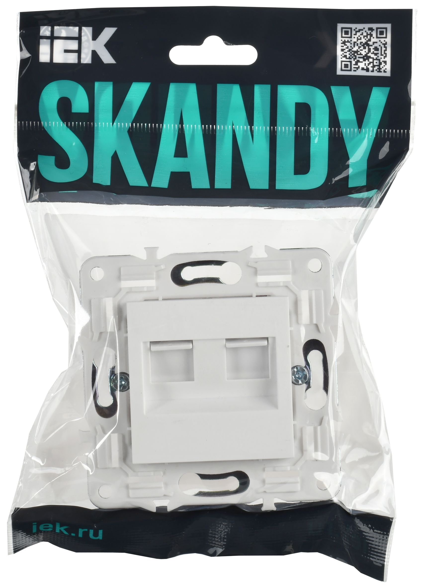 SKANDY Розетка компьютерная двойная RJ45 кат.6 SK-K04W арктический белый IEK SK-K20-2-K01