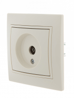 MIRA Розетка телевизионная TV проходная бежевая с вставкой Lezard 701-0303-129
