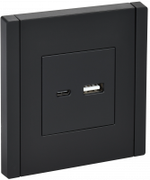 FORTE&PIANO Розетка USB A+C 3,1А FP150 черный IEK FP-U22-D31-K02
