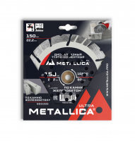 Диск алмазный турбо-сегментный 150x22,2 мм, H=12 мм по ж/бетону. В кор. METALLICA 900390