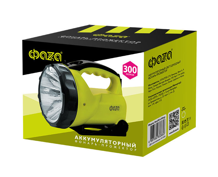 Фонарь светодиодный аккумуляторный AccuF6-L3W-gn зеленый ФАZА 2853653