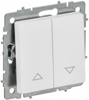 BRITE Выключатель жалюзи 10А ВС10-1-5-БрАБ арктический белый IEK BR-V15-0-10-K91