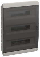 TEKFOR Корпус пластиковый встраиваемый ЩРВ-П-54 IP41 черная прозрачная дверь IEK TF5-KP12-V-54-41-K01-K03