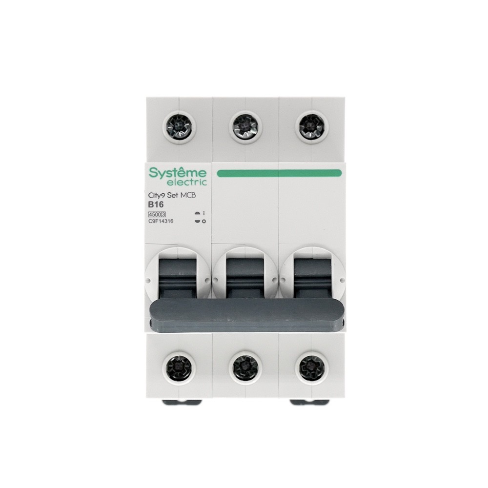 Выключатель автоматический трехполюсный 16А B 4.5kA 400В City9 Set Systeme Electric C9F14316