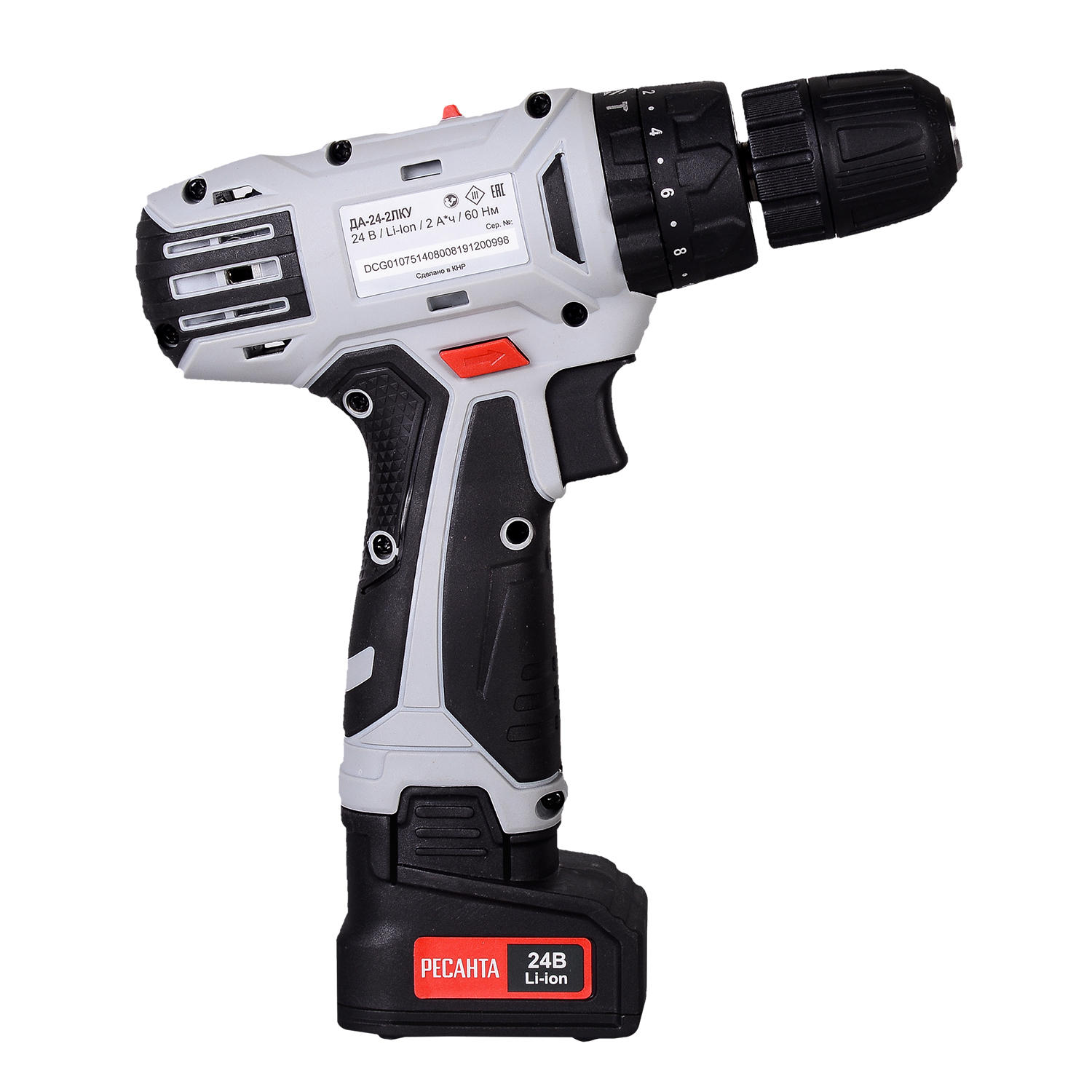 Дрель-шуруповерт аккумуляторная ДА-24-2ЛК-У Ресанта 75/14/8