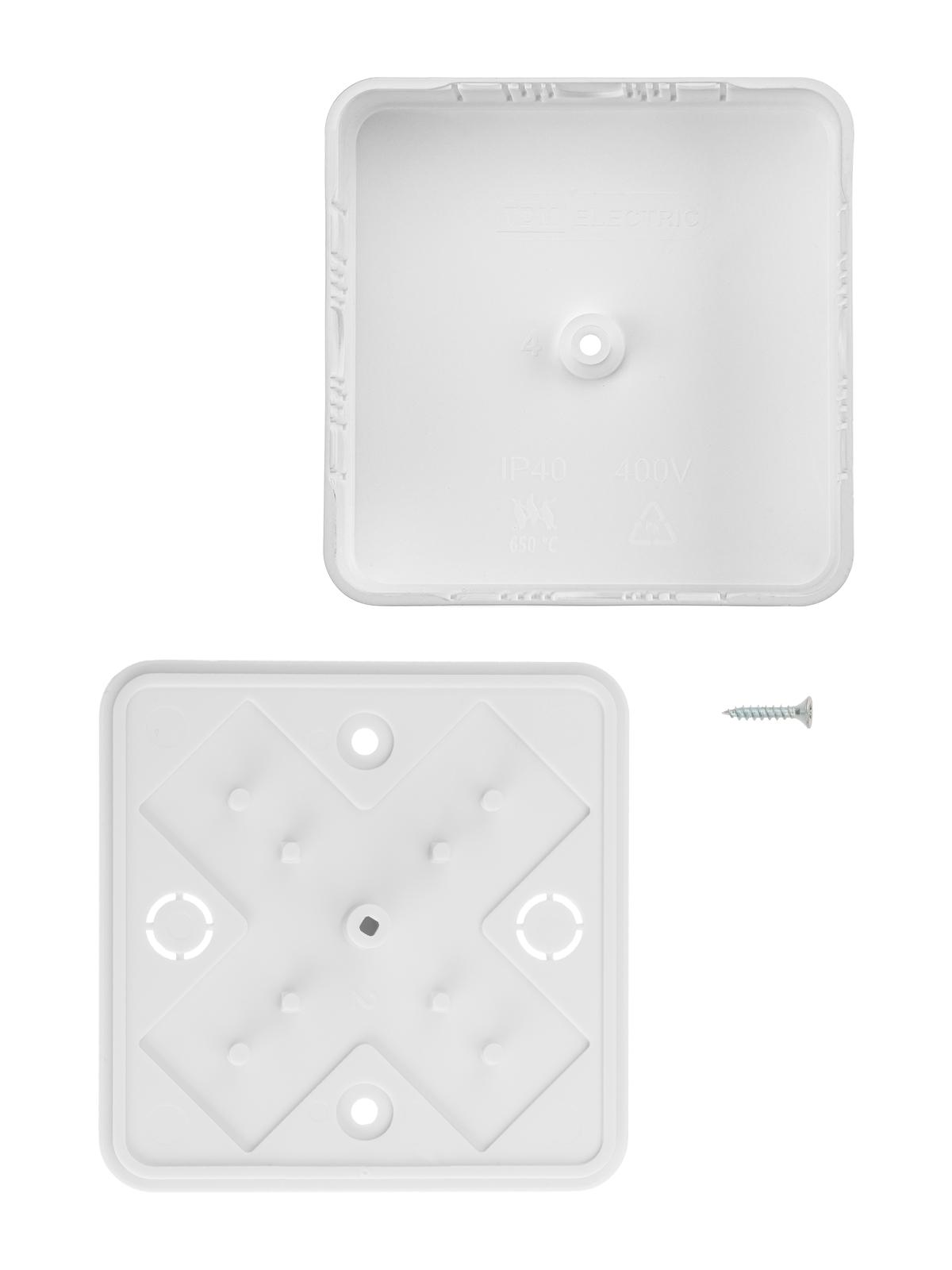 Коробка распаячная КР 75х75х20 ОП белая IP40 TDM ELECTRIC SQ1401-0203