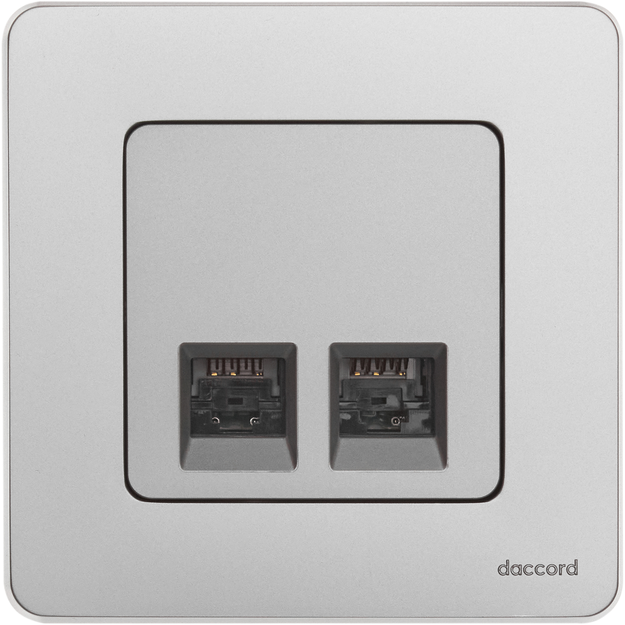 Розетка компьютерная двойная RJ45 категория 5Е UTP алюминий INSPIRIA IEK 673837